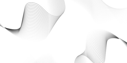 Wall Mural - gray wave curve lines banner background design. Digital frequency track equalizer. Stylized line art background. modern soft luxury texture with smooth and clean vector subtle background illustration
