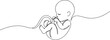 © abdelrahman - Baby embryo in womb, fetus one art line continuous drawing, Continuous line of fetus in womb.one line drawing of baby fetus in mother's stomach in gestational age