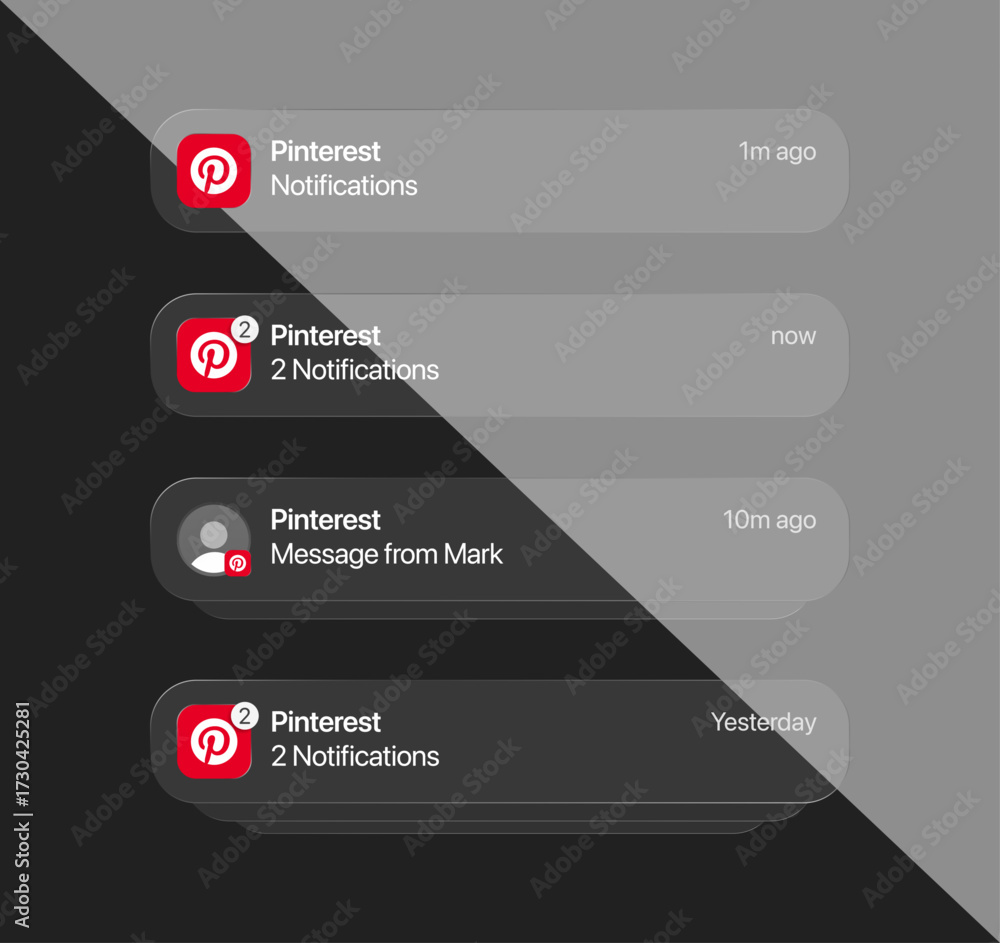 Pinterest iOS 26 notifications new update with liquid glass effect ...