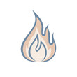 © FryArt - Stylized Flame Icon with Pale Tones Isolated, Symbolizing Warmth or Energy, Cartoon Design