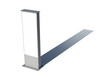 © Hanipah - Sleek, empty outdoor advertising stand, a modern vertical display panel, isolated on a white background, casting a long shadow. Ideal for custom content