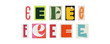 © BORT GRAPHIC - Assorted letter E glyphs, uppercase and lowercase, cutout set on PNG