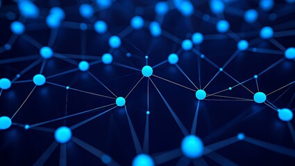 Abstract network background with glowing blue spheres and lines