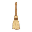 ©  Elvira Astahova - Broom illustration, flat design, natural colors, cleaning and household