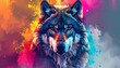© Jangan - Majestic Wolf Portrait in Vibrant Colors.