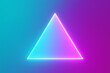 © jamal - Luminous neon prism triangle glowing with vibrant cyan and magenta light against a futuristic abstract gradient background