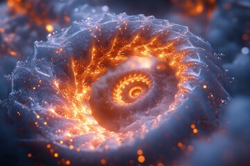 Close-up of a spiral shaped object.