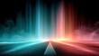 © Sunflowerpi9 - Neon Pathways - Vibrant electric blue and pink neon arrows splitting upward through black smoke, creating an energetic futuristic vibe with glowing light streaks