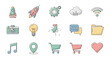 © samback - Collection of colorful startup and business icons.