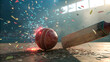 © MdRakibHasan - Cricket ball exploding with sparks as bat strikes it