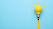 © creative - Education concept image. Creative idea and innovation. light bulb metaphor over blue background�