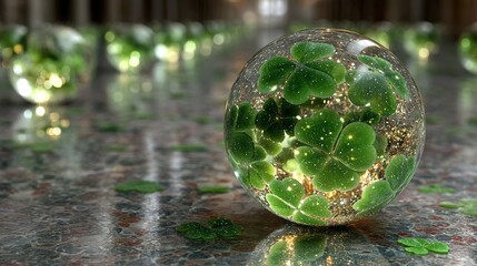 Dewy Leaf Glass Orb Eco Future Vision in Sunlight Bokeh