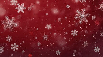 Wall Mural - christmas banner with snowflakes on a red christmas background