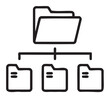 © Mr. Stocker - Line drawing of a folder hierarchy with connected subfolders icon - stock vector