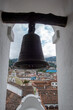 View of San Francisco church bell tower and Quito city