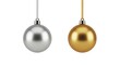 © Mithila Farzana - Two Christmas Ornaments Silver and Gold Hanging decoration
