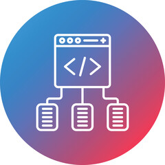Code Framework Line Gradient Circle Background Icon