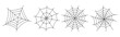 © somaye - Spiderweb varieties set. Black mesh patterns with halloween party ornament. Sticky trap of intertwining dangerous vector lines.