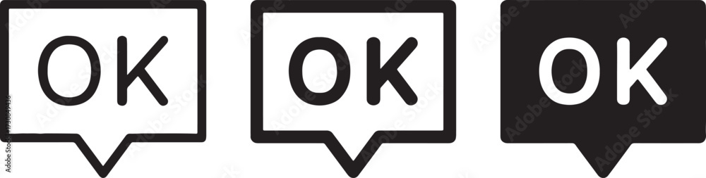 ok, text, word, message, speech bubble, chat, communication, approval ...