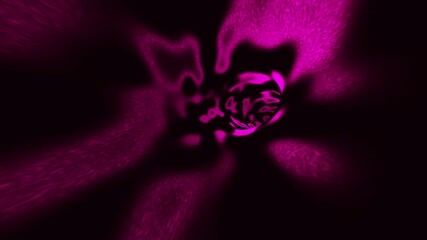 Wall Mural - Black and violet colored abstract 3d loop tunnel travel.