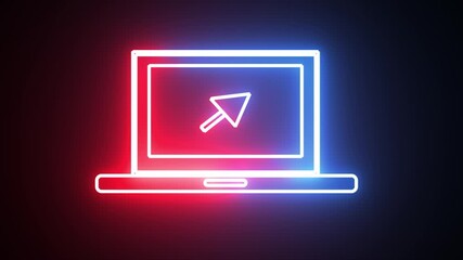 Wall Mural - An object of monitor of laptop or computer with visible arrow sign.