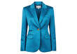 © Cian - Elegant turquoise satin blazer isolated, stylish women s jacket for professional or evening wear on a clean backdrop