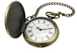 © Cian - Antique bronze pocket watch with chain isolated on transparent background, vintage timepiece with Roman numerals for steampunk design