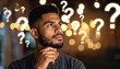 © Slep - Man in thought, surrounded by questions