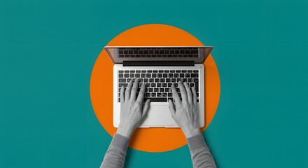 Typing on Laptop - Creative Workspace, Business Communication