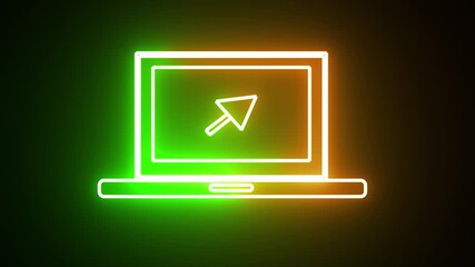 Wall Mural - An object of monitor of laptop or computer with visible arrow sign.