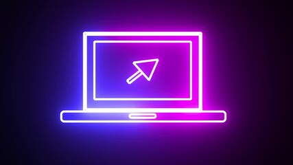 Wall Mural - An object of monitor of laptop or computer with visible arrow sign.