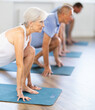 © JackF - Elderly woman doing pilates exercises in group in fitness studio