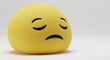 © FahVecStudio - A sad yellow emoji with closed eyes and a downturned mouth, set against a plain white background. sleeping emoji