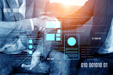 UI UX mockup showing application layout, structure, and code interface. UI design defines user flow, UI design improves clarity, UI design enhances experience, and UX design supports logic. Vouch