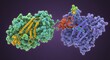 © angsa - Molecular structure illustration of protein interaction scientific visualization