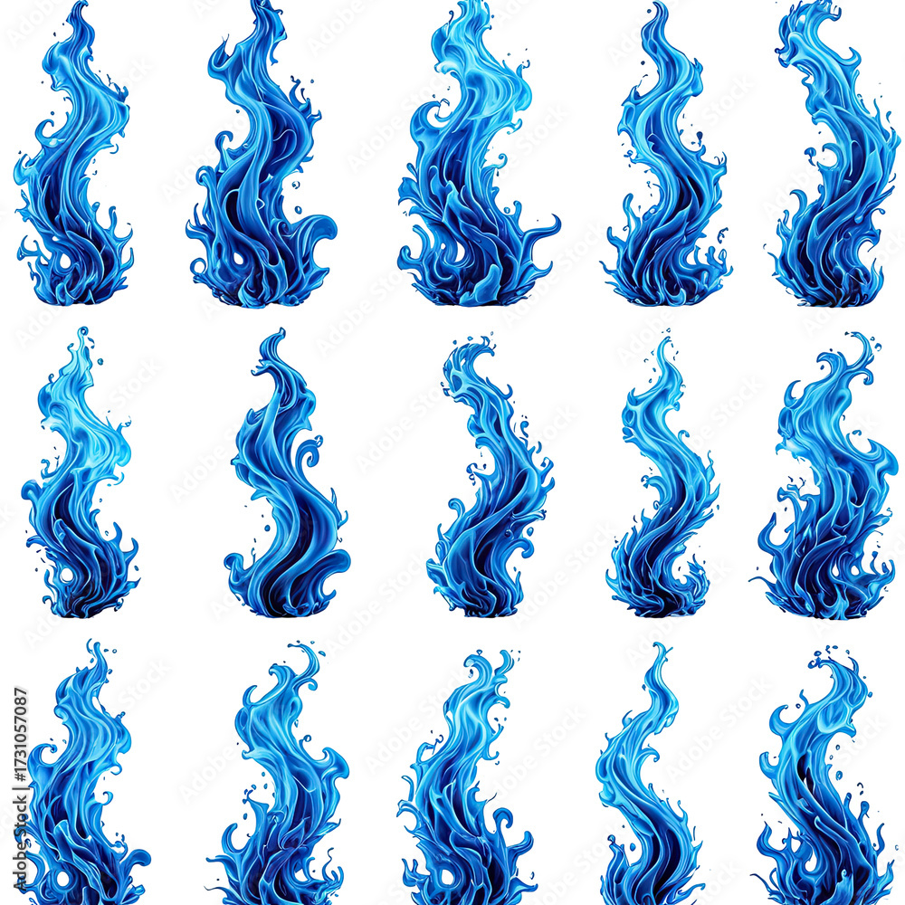 Animated blue flames sprite sheet, looping animation Stock Photo ...