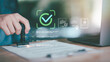 © chaylek - Business concept of certified document approval with audit control, checklist confirmation, signature verification, performance validation representing trusted, authorized, secure compliance processes