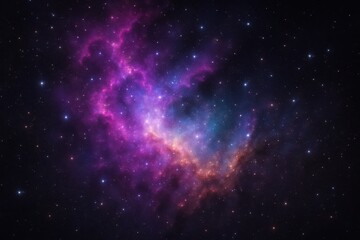 Wall Mural - Vibrant nebula and dense starfield swirling gases and dust clouds across deep space