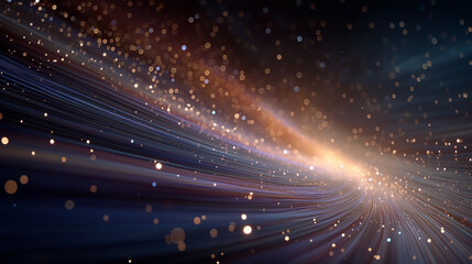 Wall Mural - Cosmic Waves: An awe-inspiring panorama showcases the vibrant dance of cosmic energies, a mesmerizing interplay of radiant particles and interstellar light.