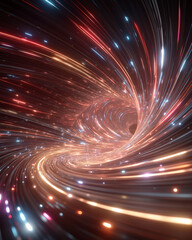 Wall Mural - Cosmic Vortex: An abstract rendering of a swirling cosmic vortex, illuminated with vibrant streaks of light, inviting viewers to contemplate the mysteries of the universe.