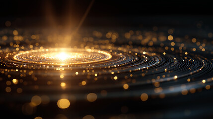 Wall Mural - Galactic Rings of Brilliance: Witness a captivating visual symphony of light and shadow as cosmic rings converge, creating a mesmerizing dance of illumination that sparks wonder and intrigue.