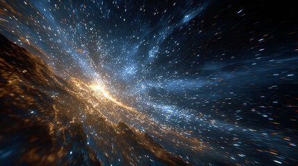 Wall Mural - Cosmic Dance of Light: Captivating image shows an explosion of celestial brilliance, where the very fabric of existence seems to swirl.
