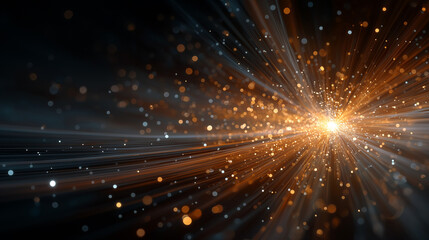 Wall Mural - Explosion of energy and light: Dynamic visualization capturing the explosion of energy and light in a futuristic and technological manner