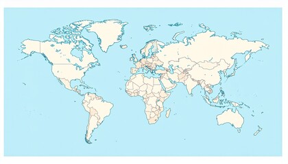 Naklejka na meble Minimalist vector world map for wall decoration
