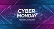 © Siti - Cyber Monday banner with neon technology design and mega deals promo