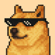 © Mellow Milkshake - Pixel Art Doge Meme with Sunglasses