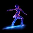 © Rawpixel.com - Illustration figure skater Neon rim light purple dancing ballet.