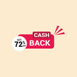 © MdRaju - 72% cash back offer icon vector a must have for savvy shoppers seeking incredible deals and discounts