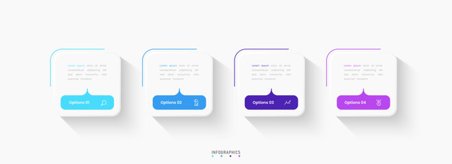 Wall Mural - Vector Infographic label design template with icons and 4 options or steps. Can be used for process diagram, presentations, workflow layout, banner, flow chart, info graph.