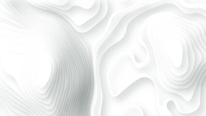 Wall Mural - Vector topographic illustration. White paper cut decoration textured. White abstract geometric pattern background, wave and curve abstract background.